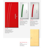 Type 1102 LivingLine – Stainless Pilaster Flush LivingLine Aluminium Wood Door, Custom RAL/DB Colors, Pine Interior, Indented Designer Handle, Security Lock & Anti-Lift Device